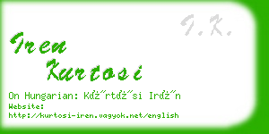 iren kurtosi business card